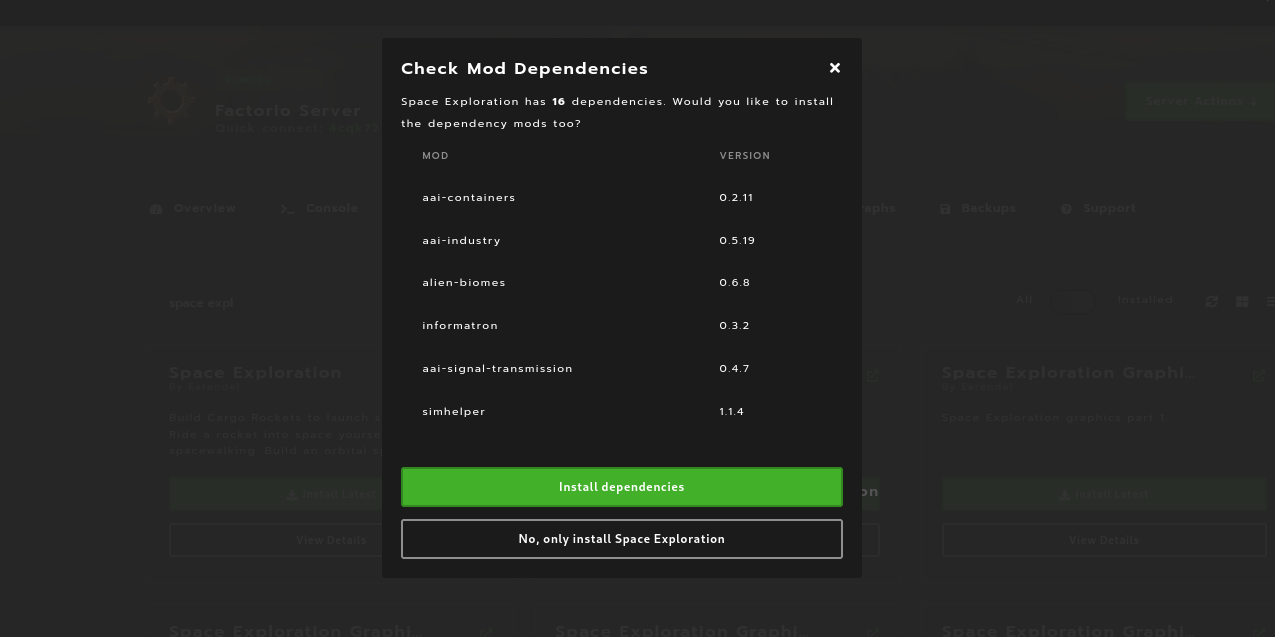 Install Factorio Mod Dependencies with 1-click.